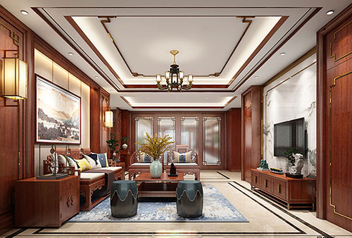 平湖小清新格调的现代简约别墅中式设计装修效果图