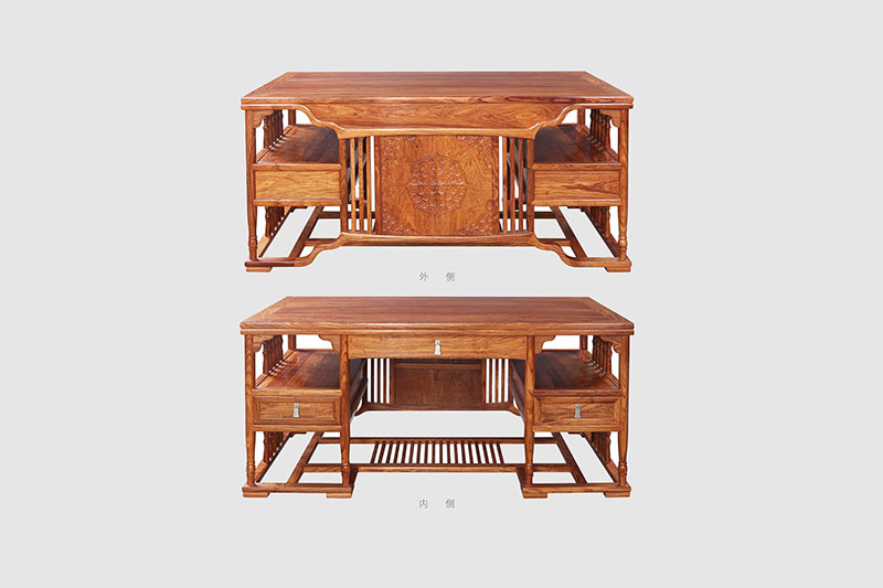 平湖中式家居装饰书房桌椅组合家具效果图